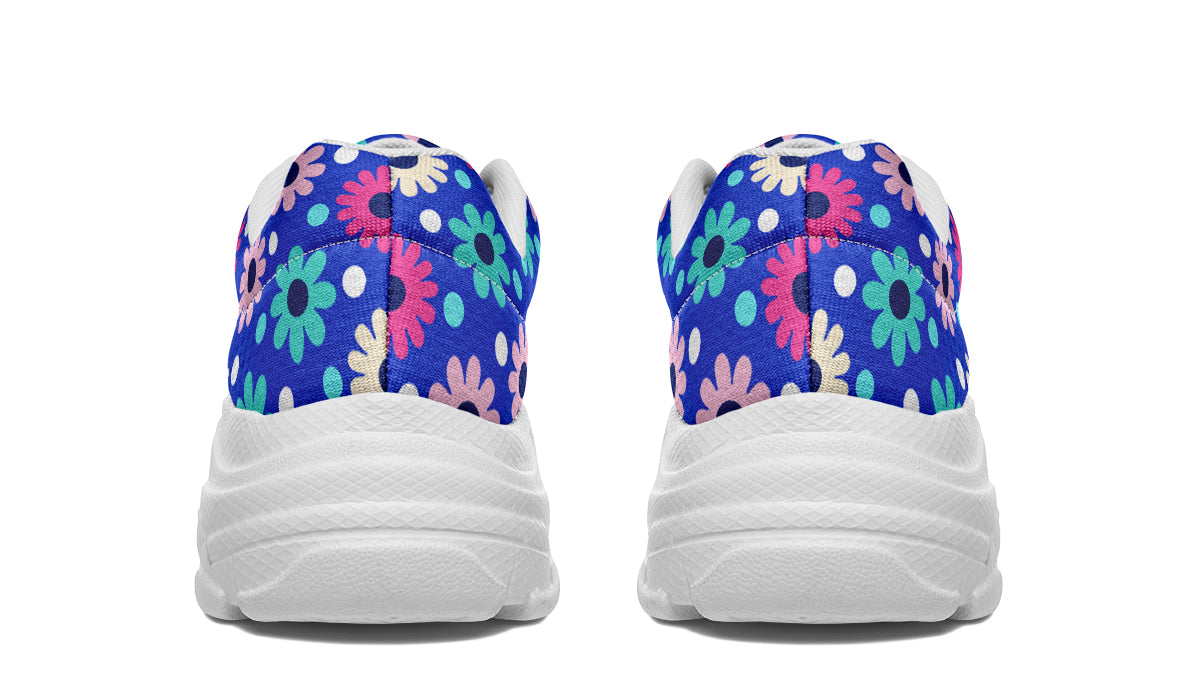 Royal Blue Retro Daisies