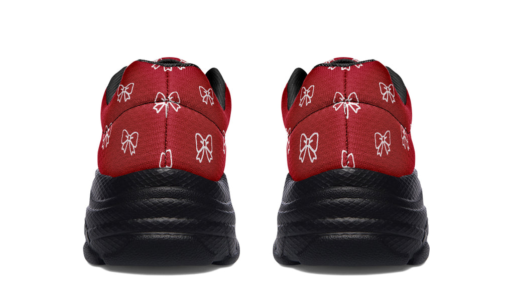 White Bows on Red