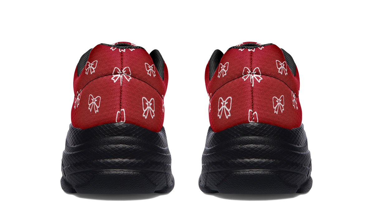 White Bows on Red