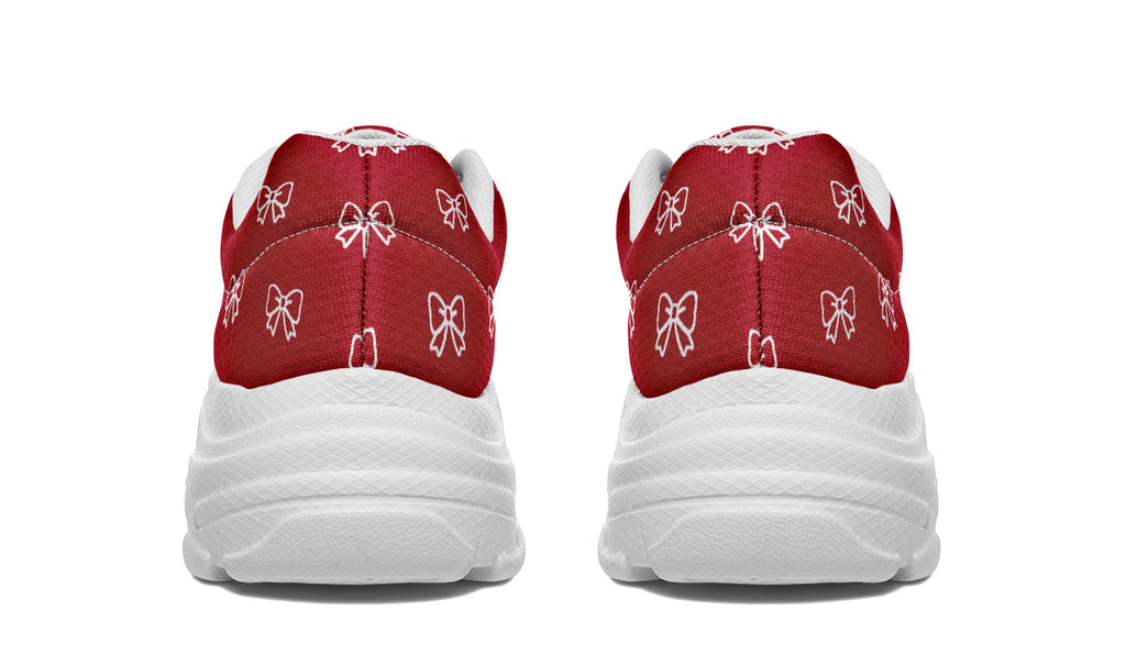 White Bows on Red