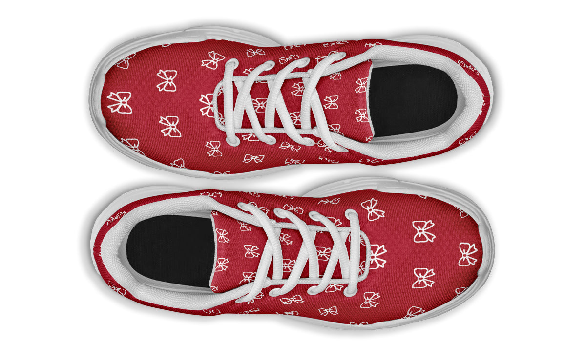 White Bows on Red