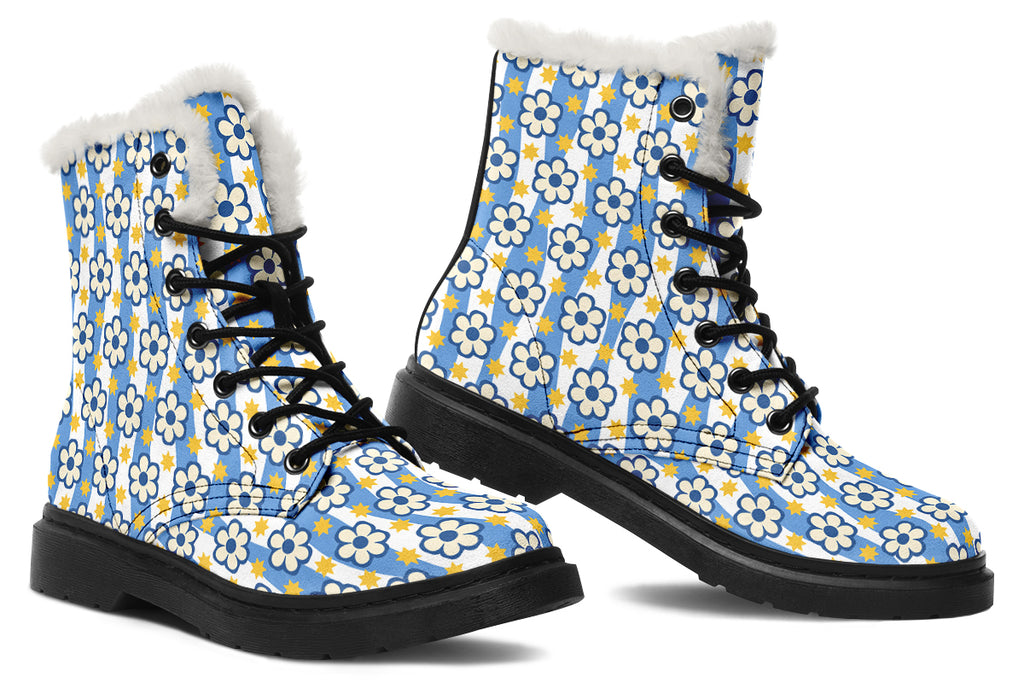Blue Daisy Stripe