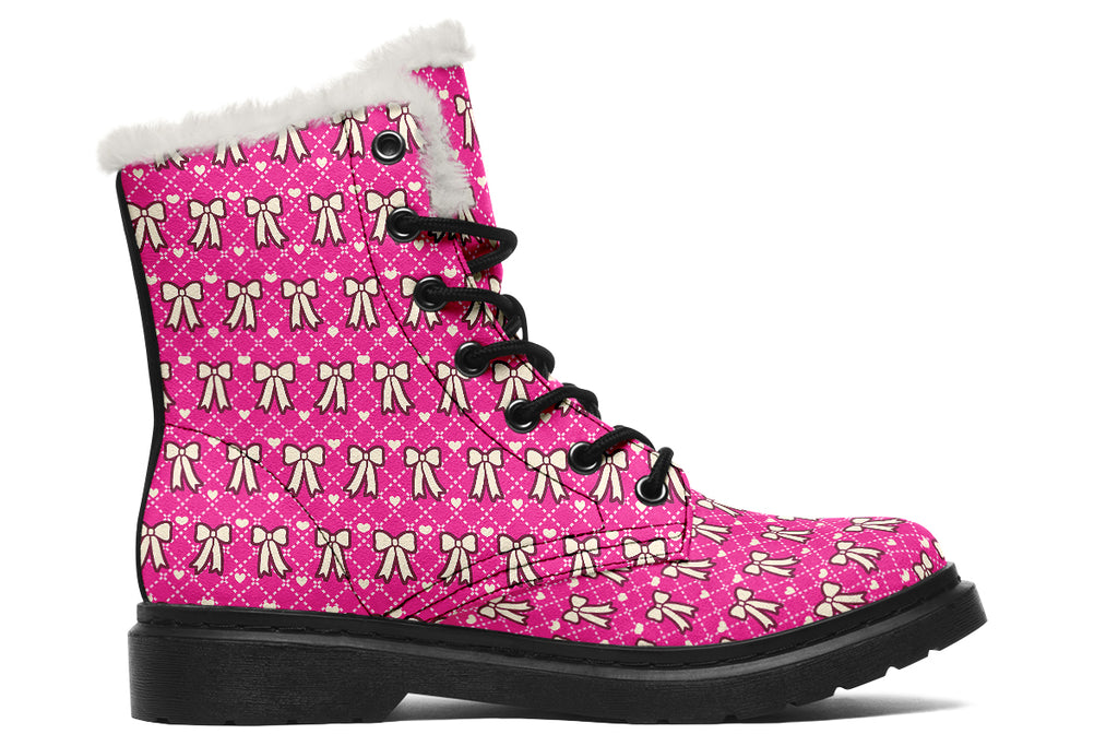 Cream Bows On Hot Pink