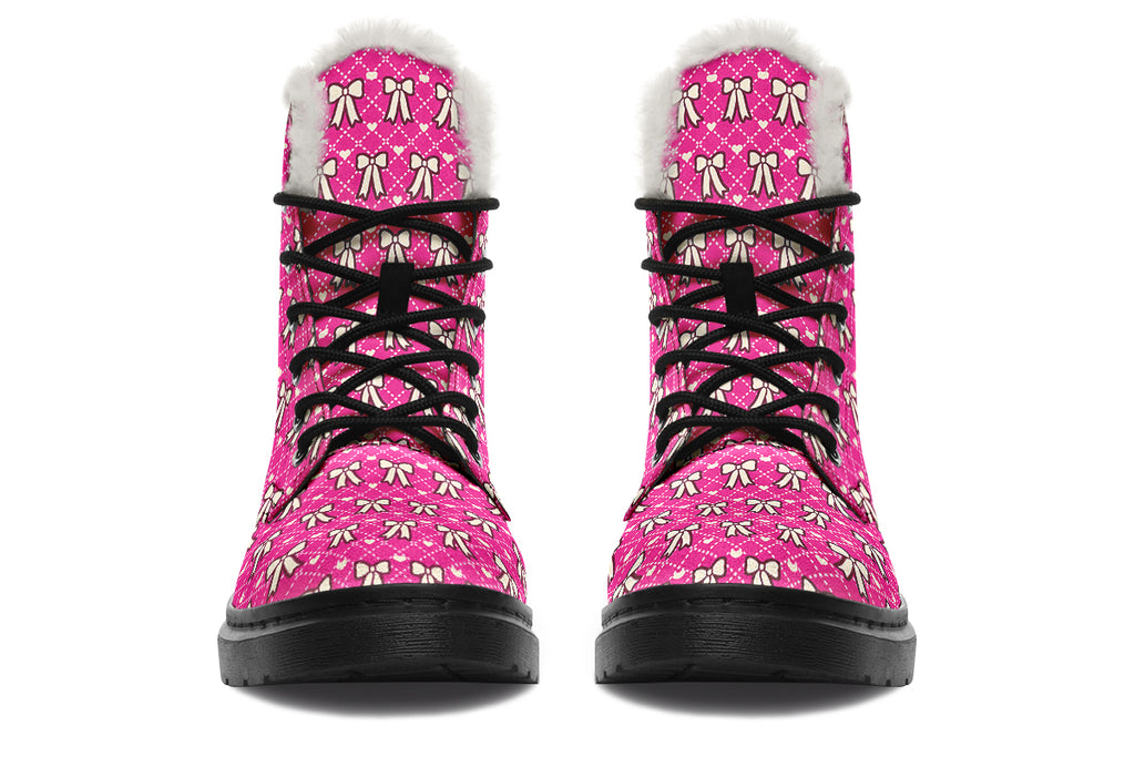 Cream Bows On Hot Pink
