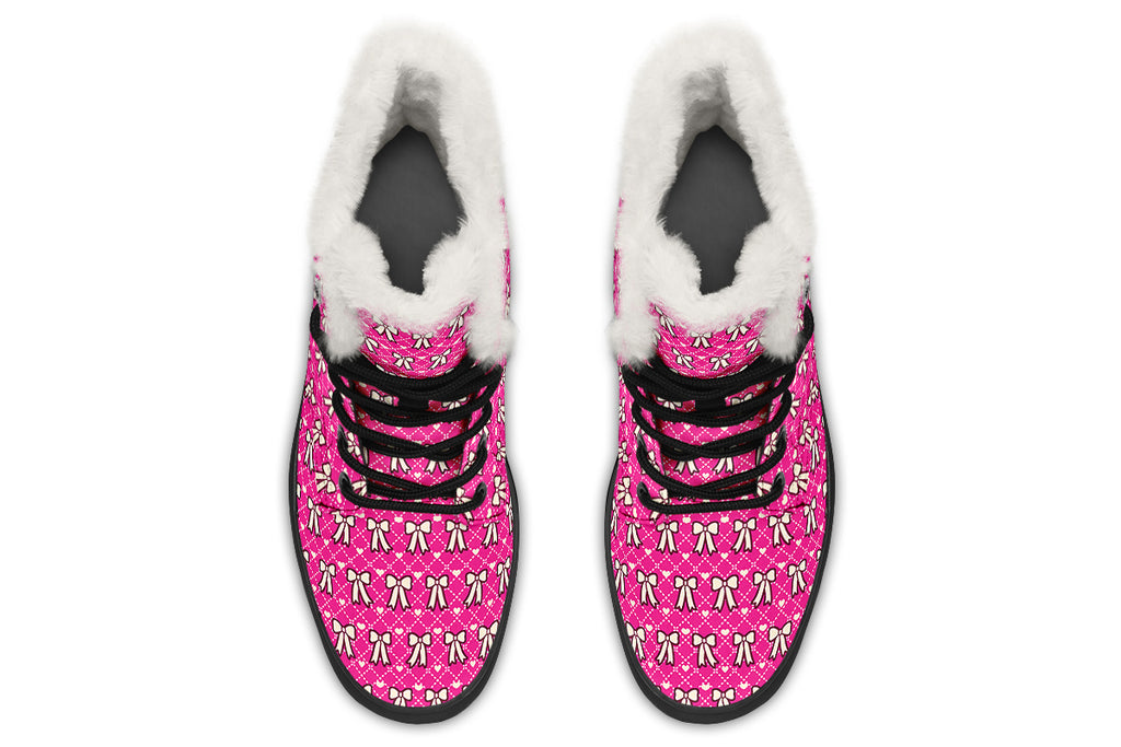 Cream Bows On Hot Pink