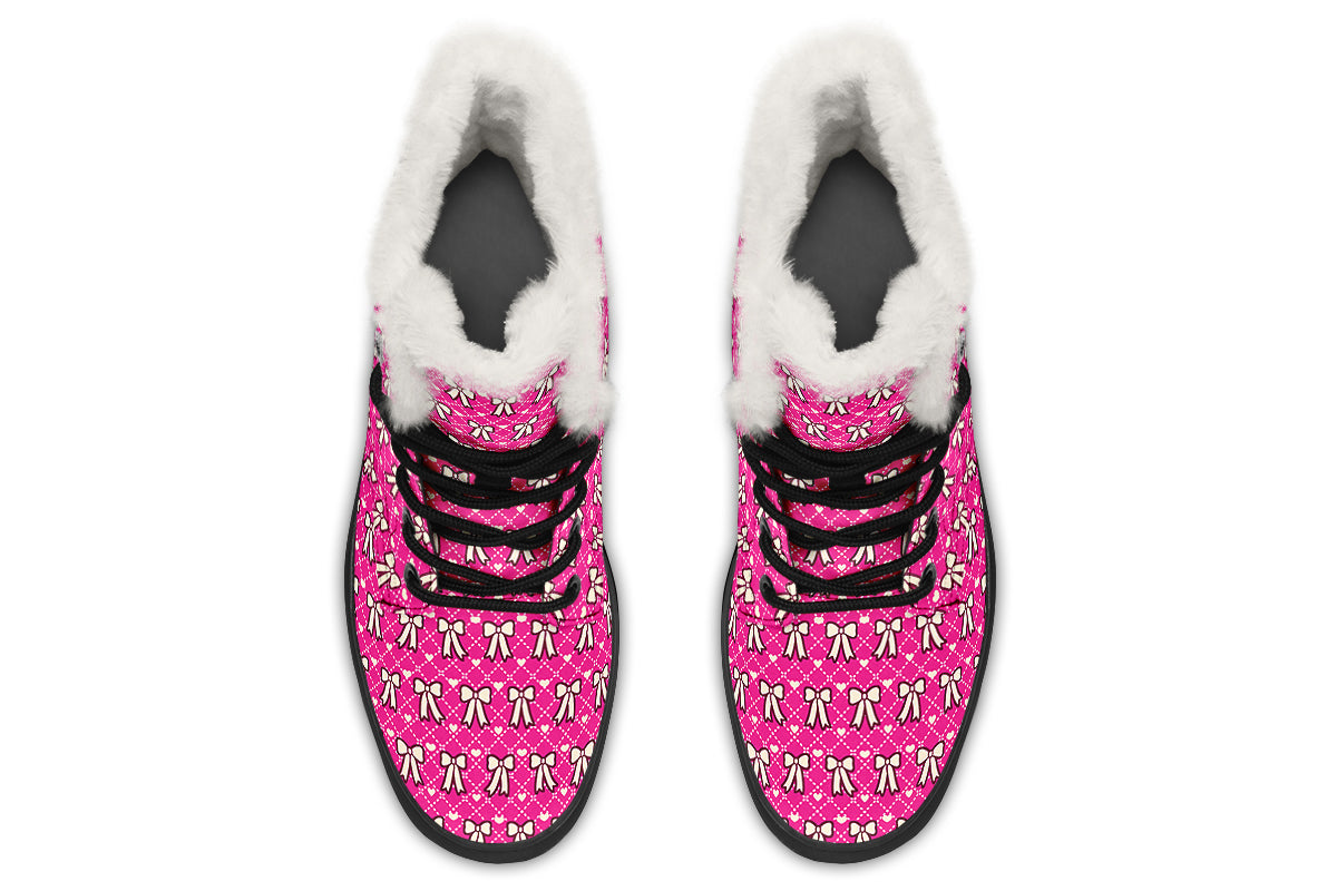 Cream Bows On Hot Pink