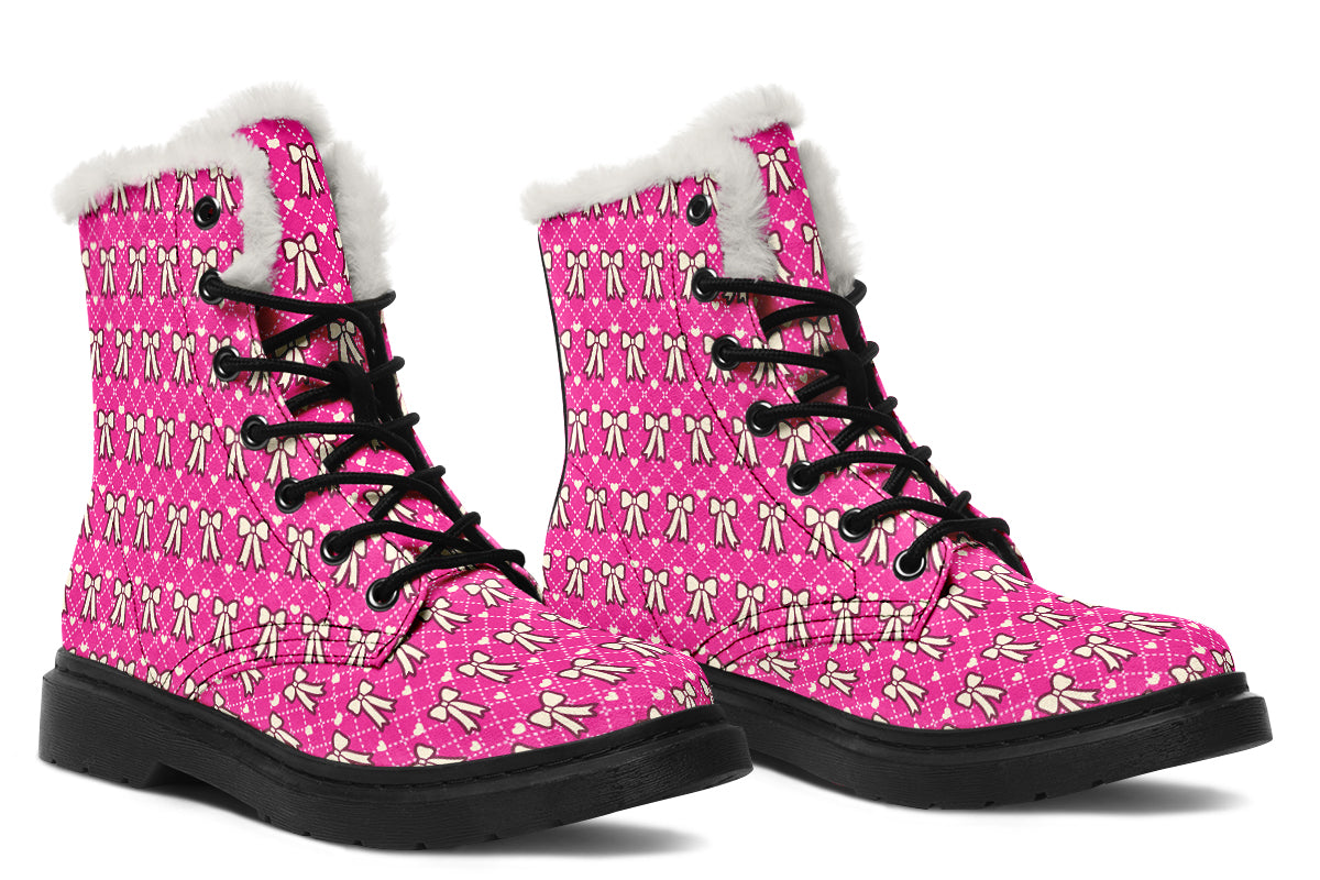 Cream Bows On Hot Pink