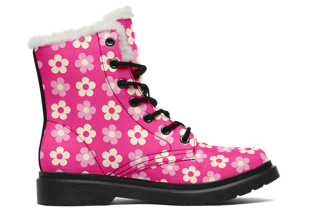 Cream Flowers On Hot Pink