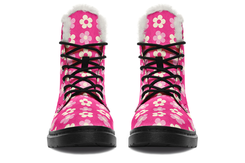 Cream Flowers On Hot Pink