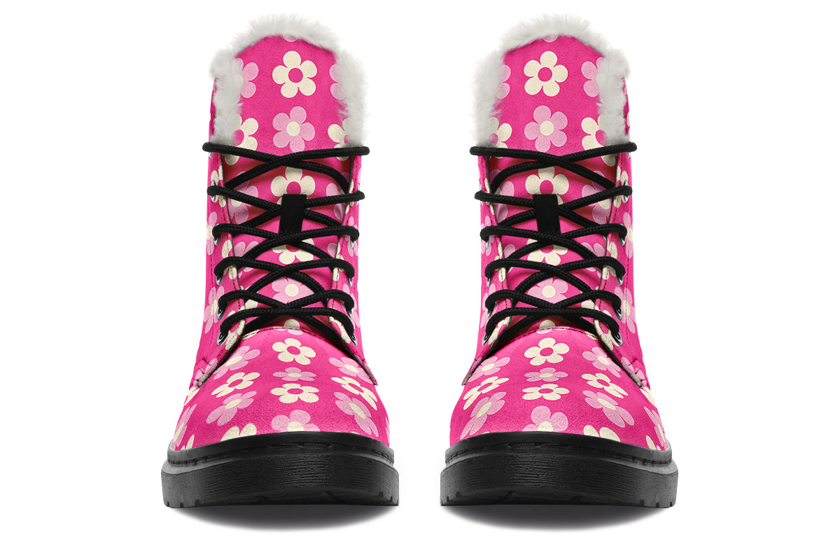 Cream Flowers On Hot Pink