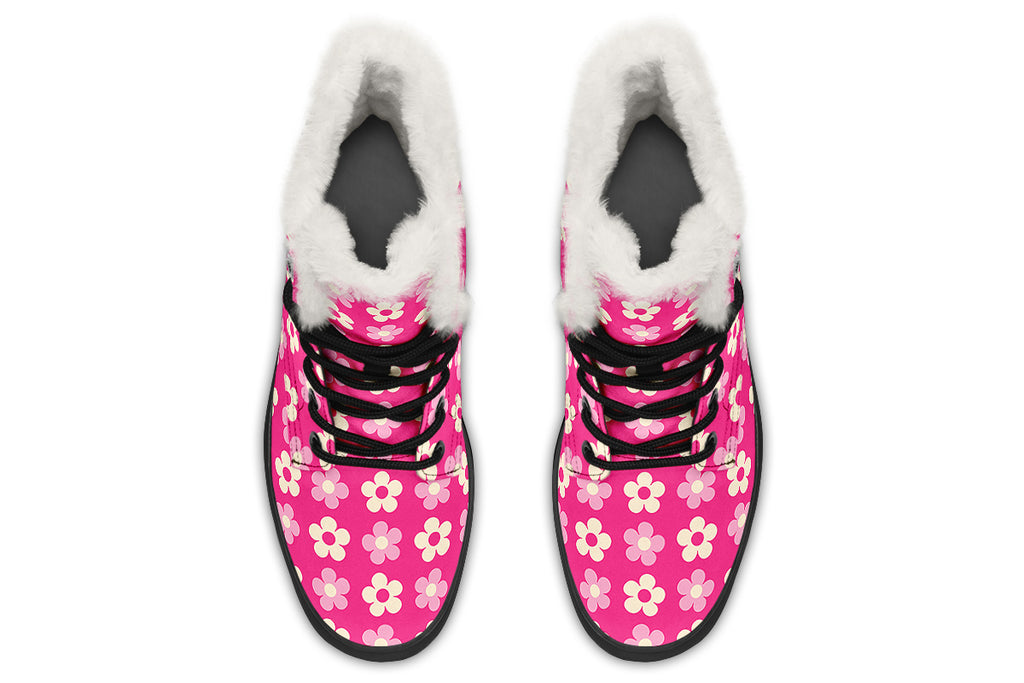 Cream Flowers On Hot Pink