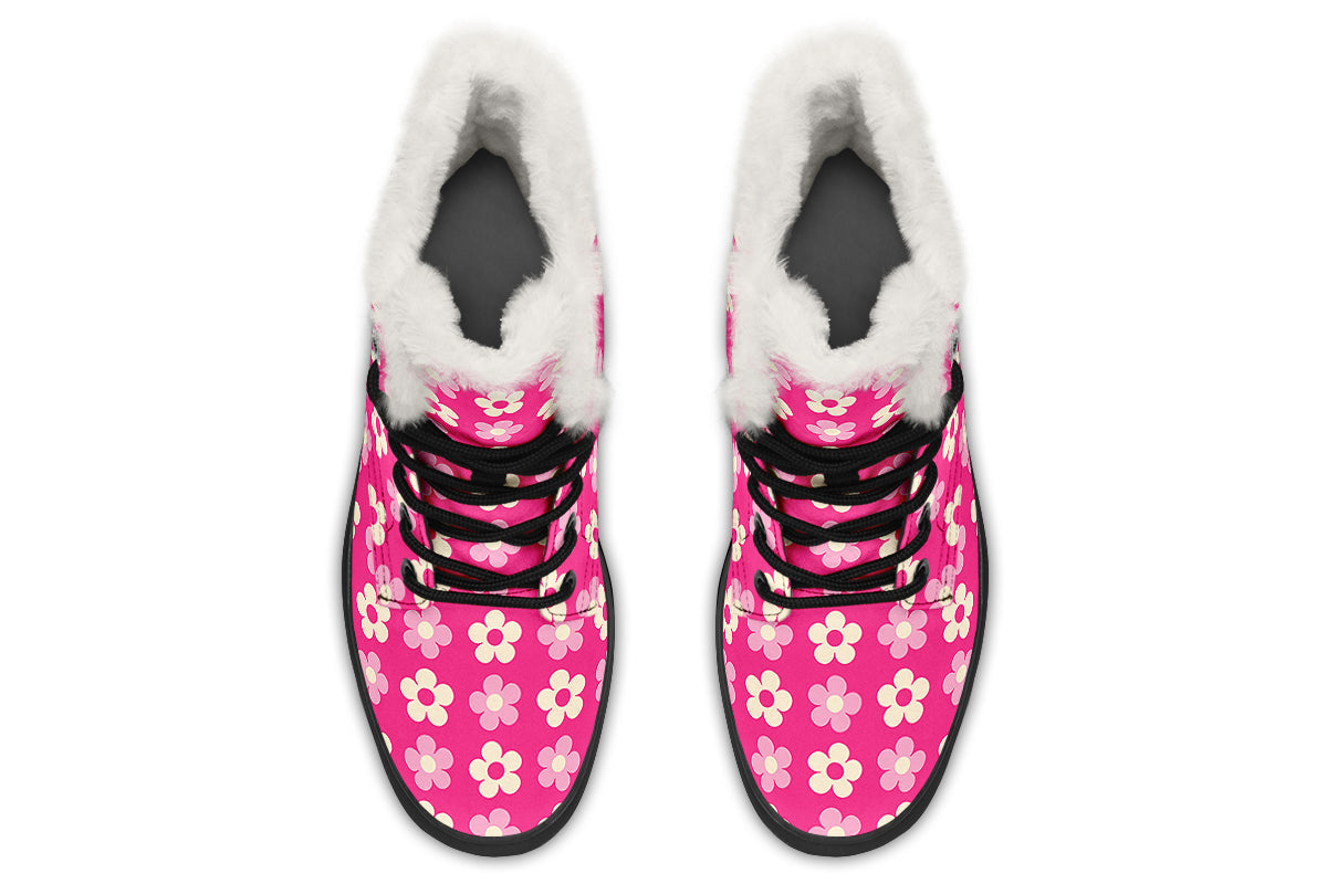 Cream Flowers On Hot Pink