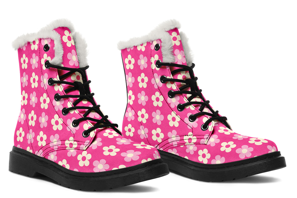 Cream Flowers On Hot Pink