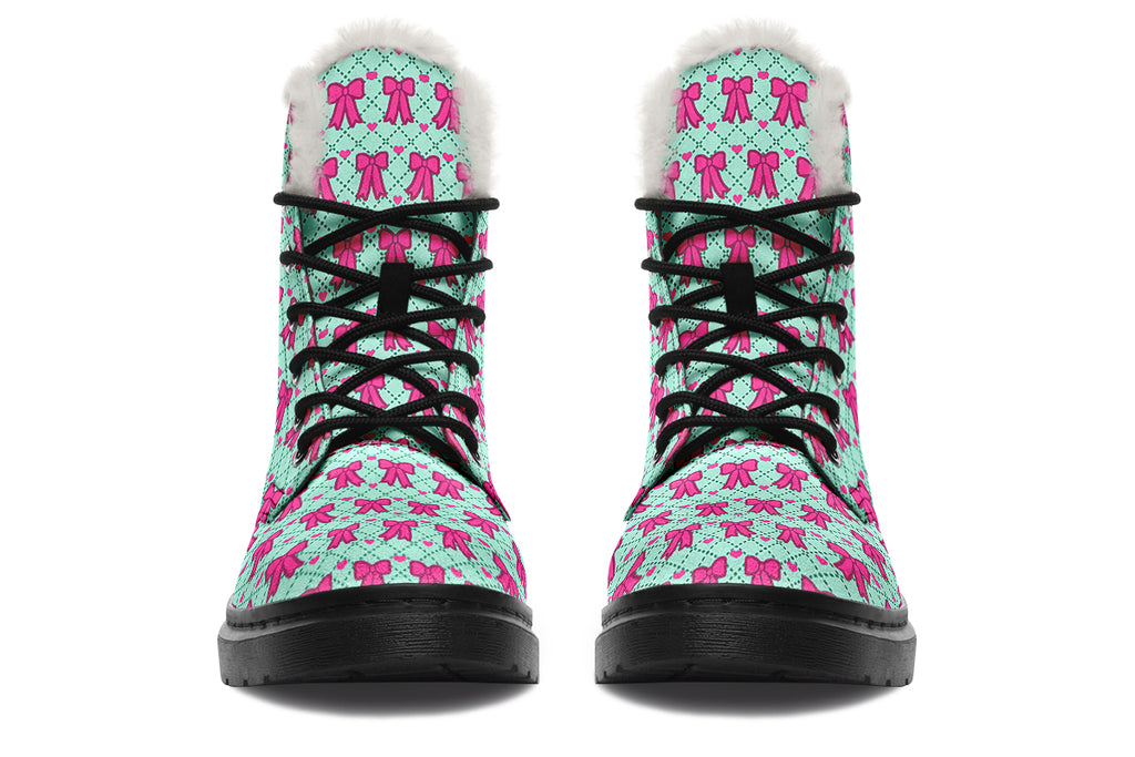 Hot Pink Bows On Mint