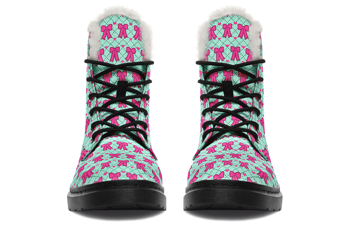 Hot Pink Bows On Mint
