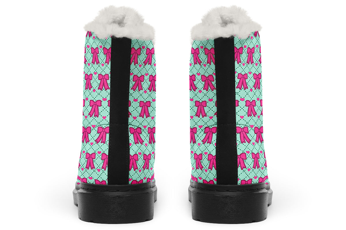 Hot Pink Bows On Mint