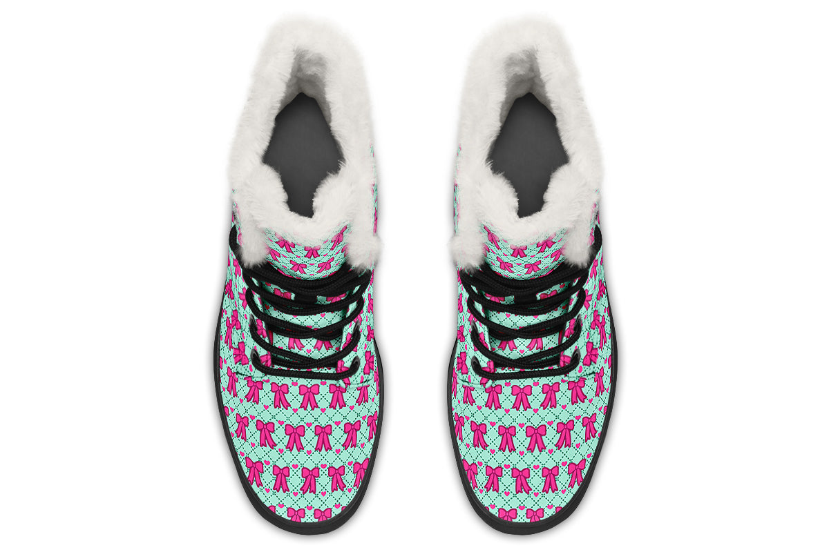 Hot Pink Bows On Mint