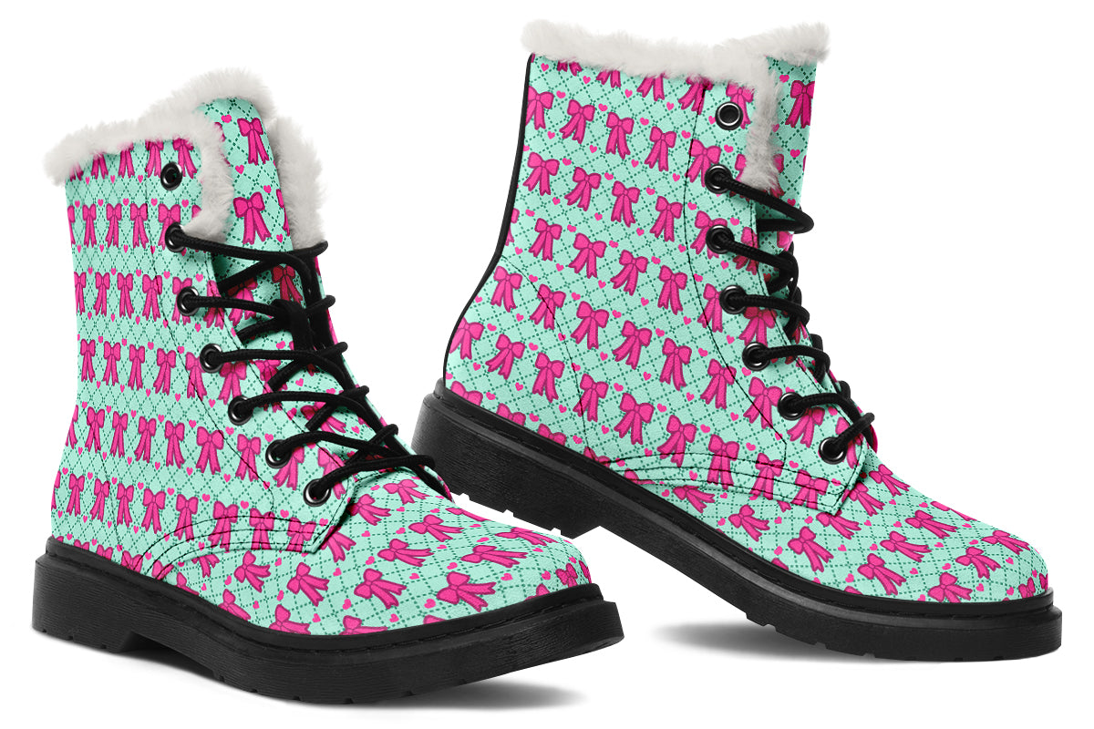 Hot Pink Bows On Mint