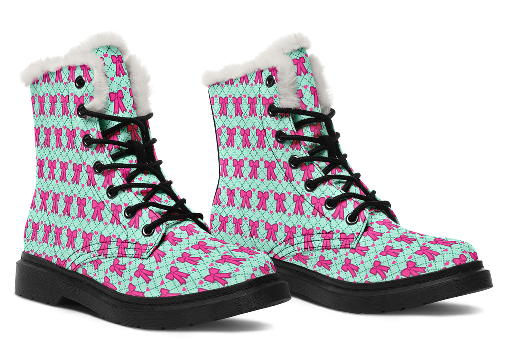 Hot Pink Bows On Mint