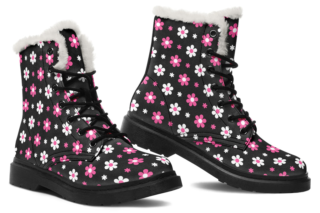 Pink And Black Flowers