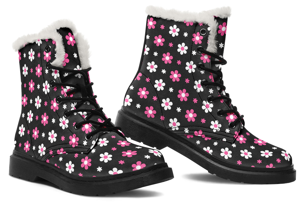 Pink And Black Flowers