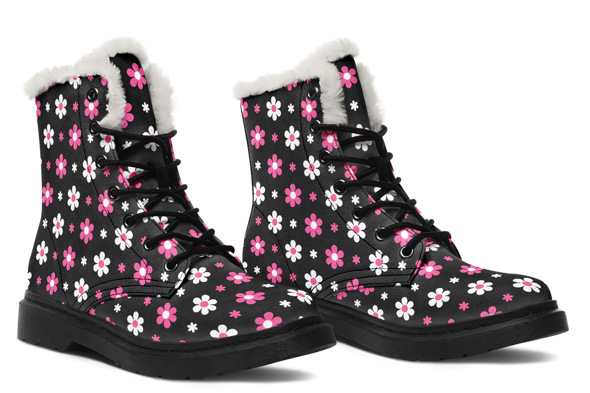 Pink And Black Flowers