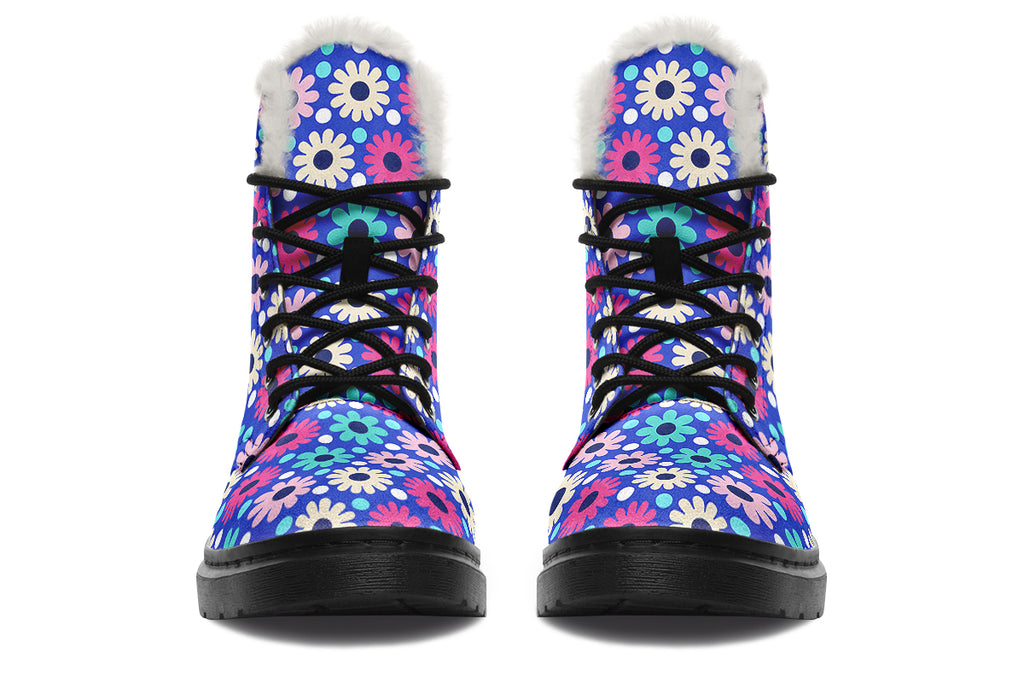 Royal Blue Retro Daisies