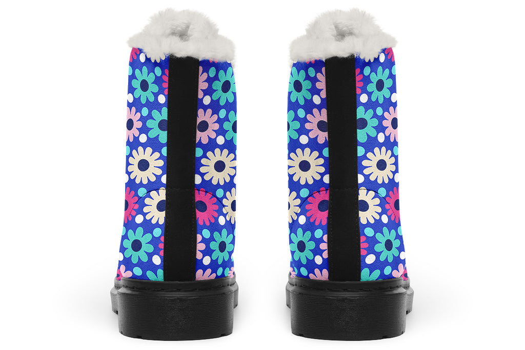 Royal Blue Retro Daisies