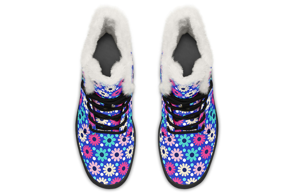 Royal Blue Retro Daisies