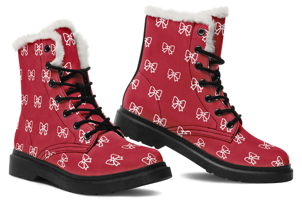 White Bows On Red