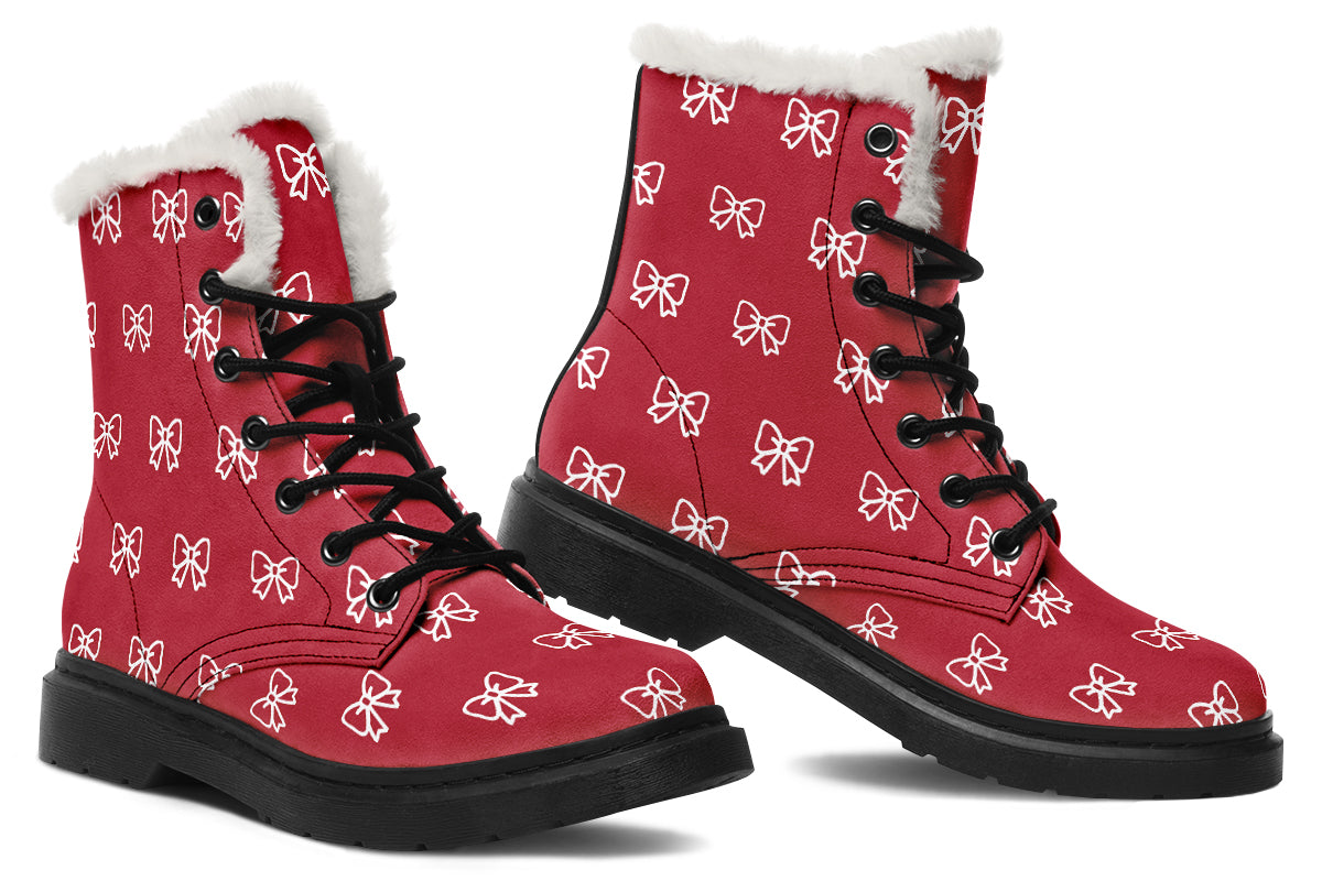 White Bows On Red
