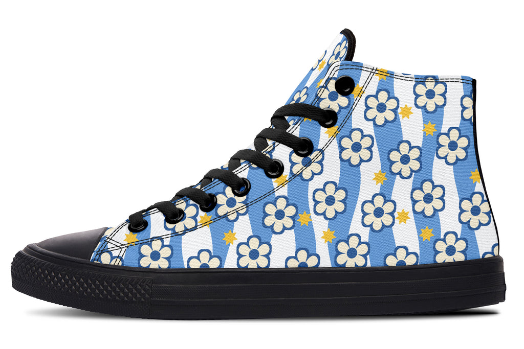 Blue Daisy Stripe