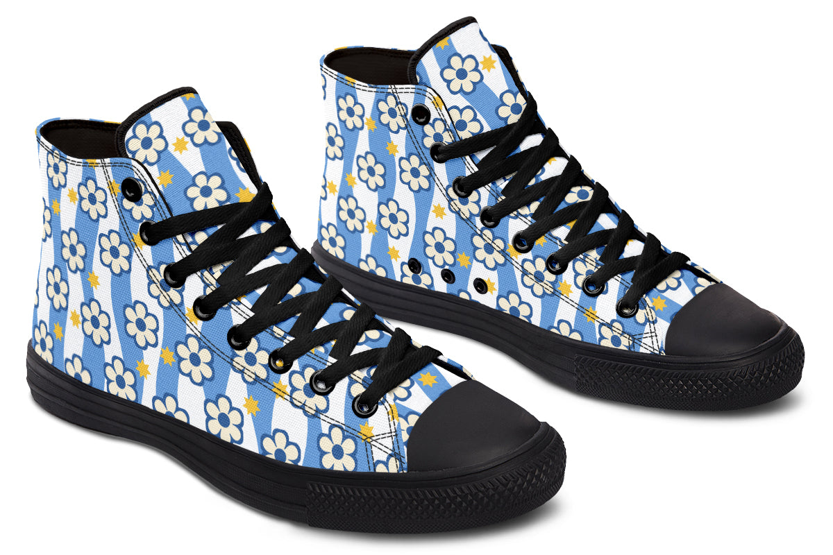 Blue Daisy Stripe