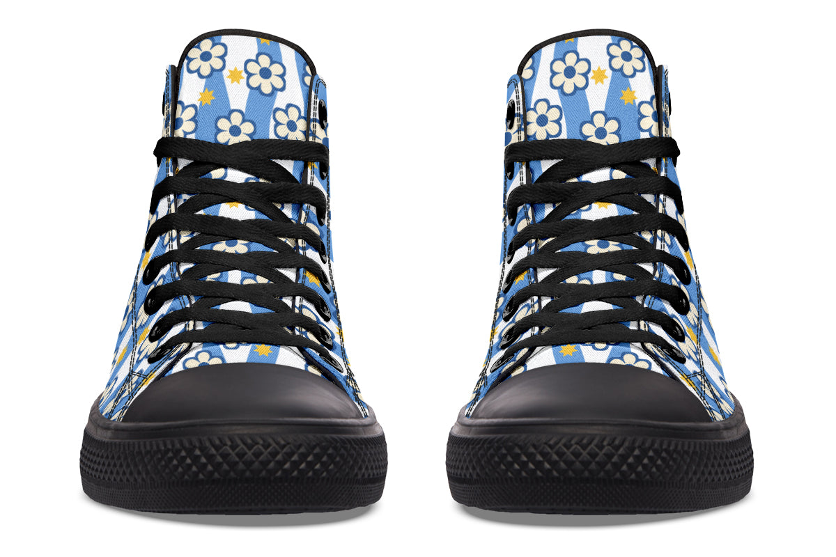Blue Daisy Stripe
