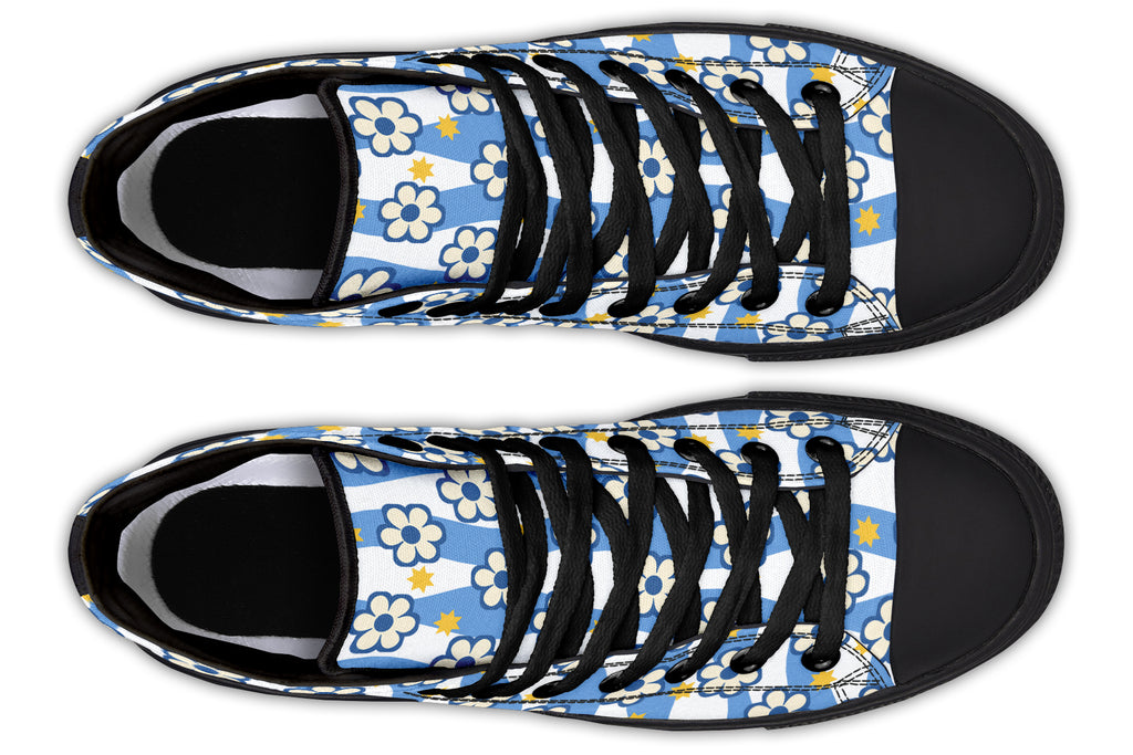 Blue Daisy Stripe