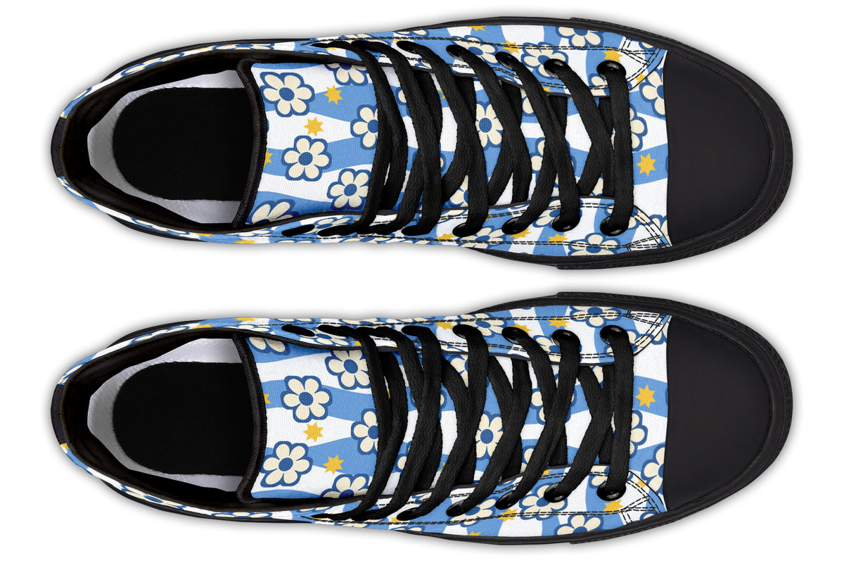 Blue Daisy Stripe