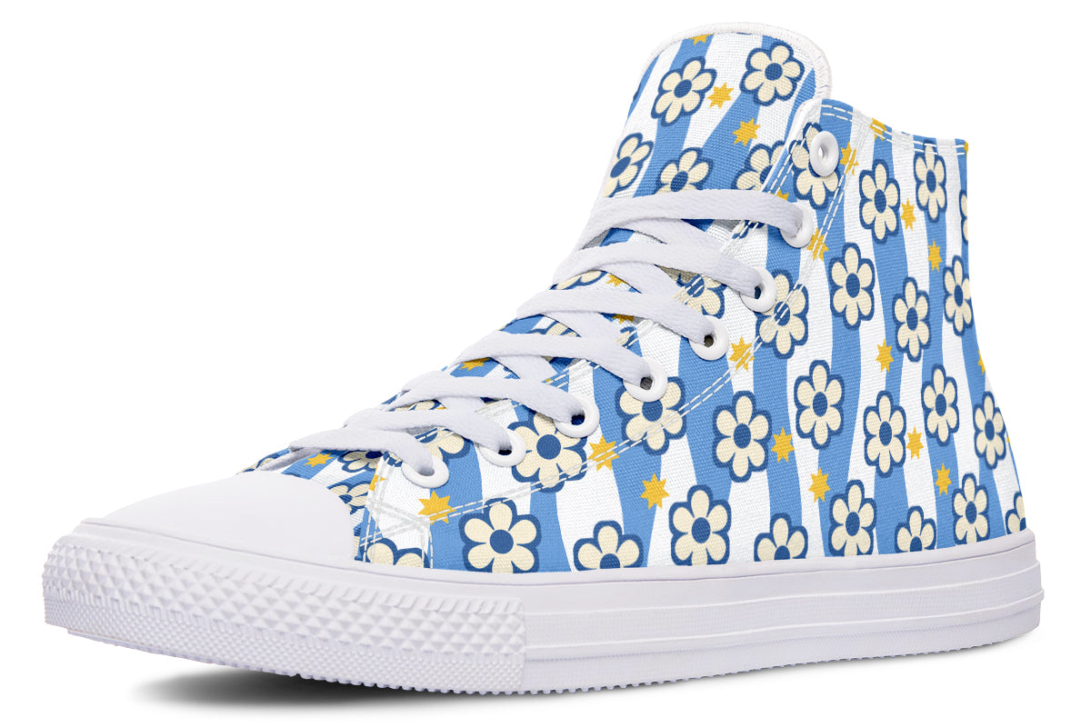 Blue Daisy Stripe