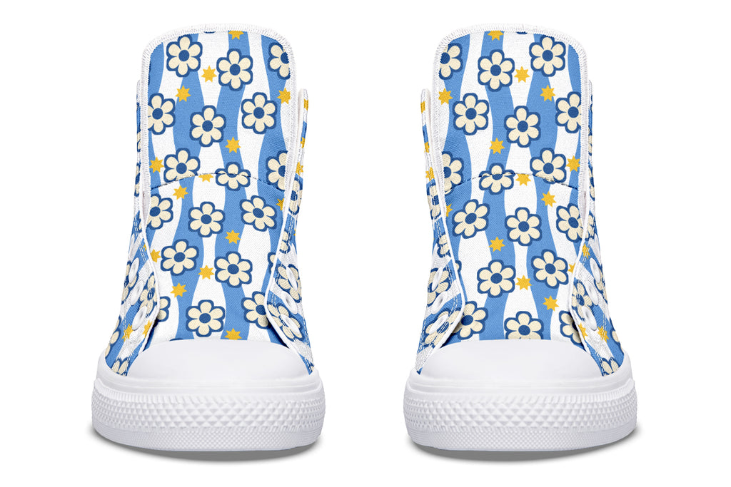 Blue Daisy Stripe