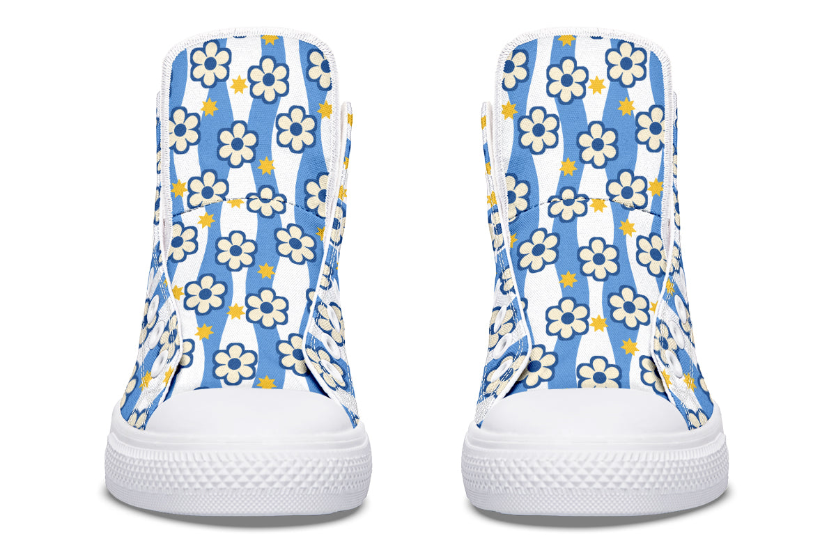 Blue Daisy Stripe
