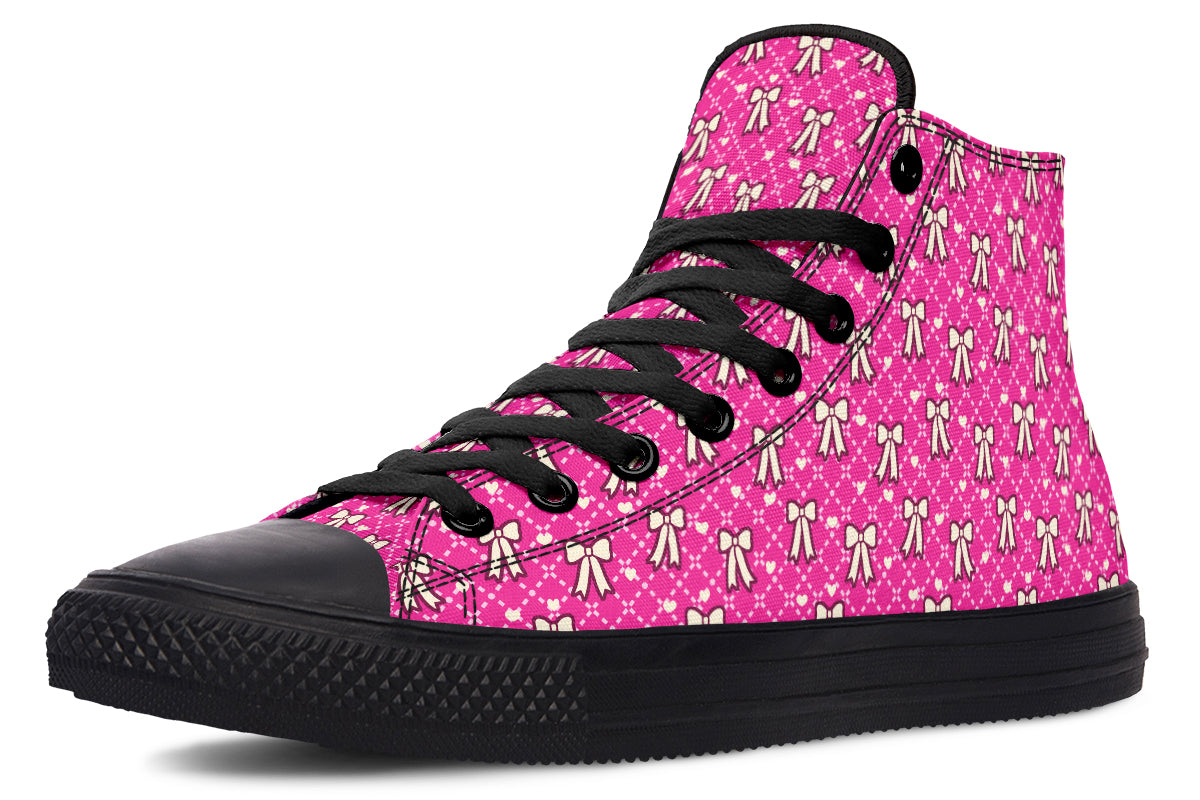 Cream Bows on Hot Pink
