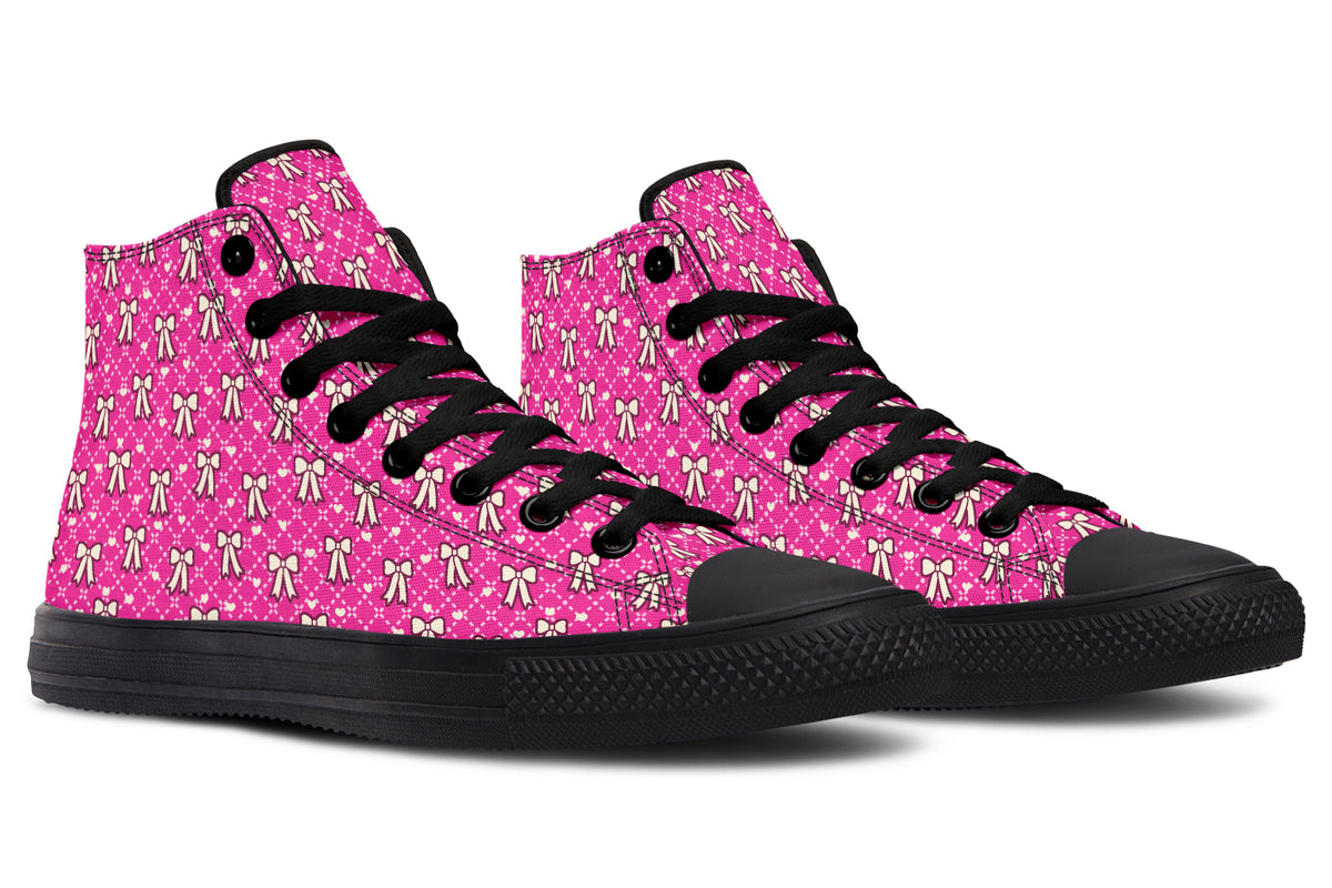 Cream Bows on Hot Pink
