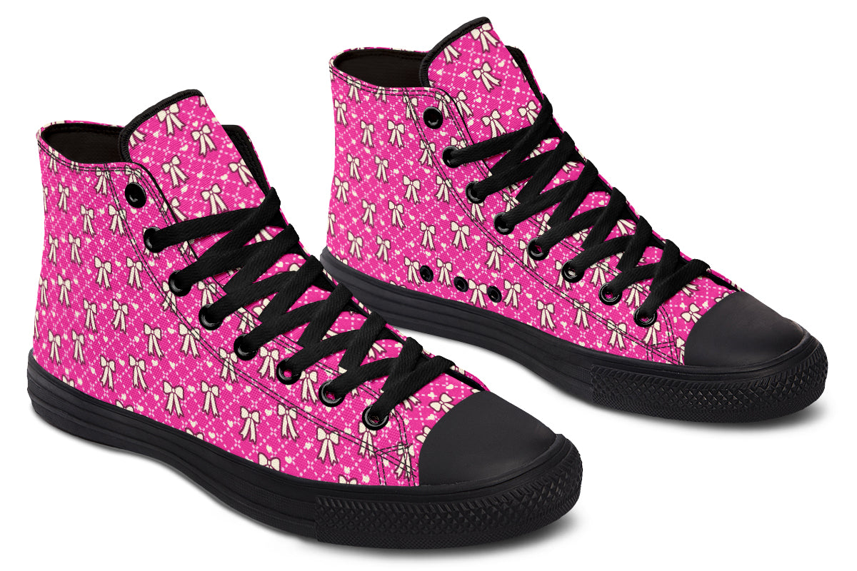 Cream Bows on Hot Pink