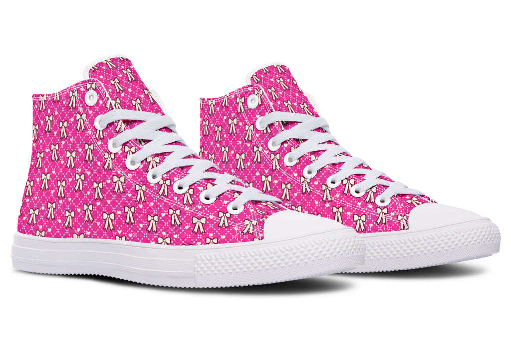 Cream Bows on Hot Pink