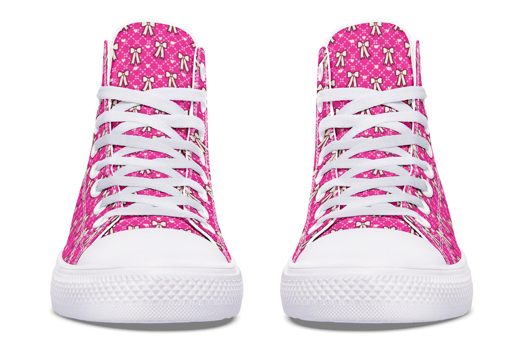 Cream Bows on Hot Pink