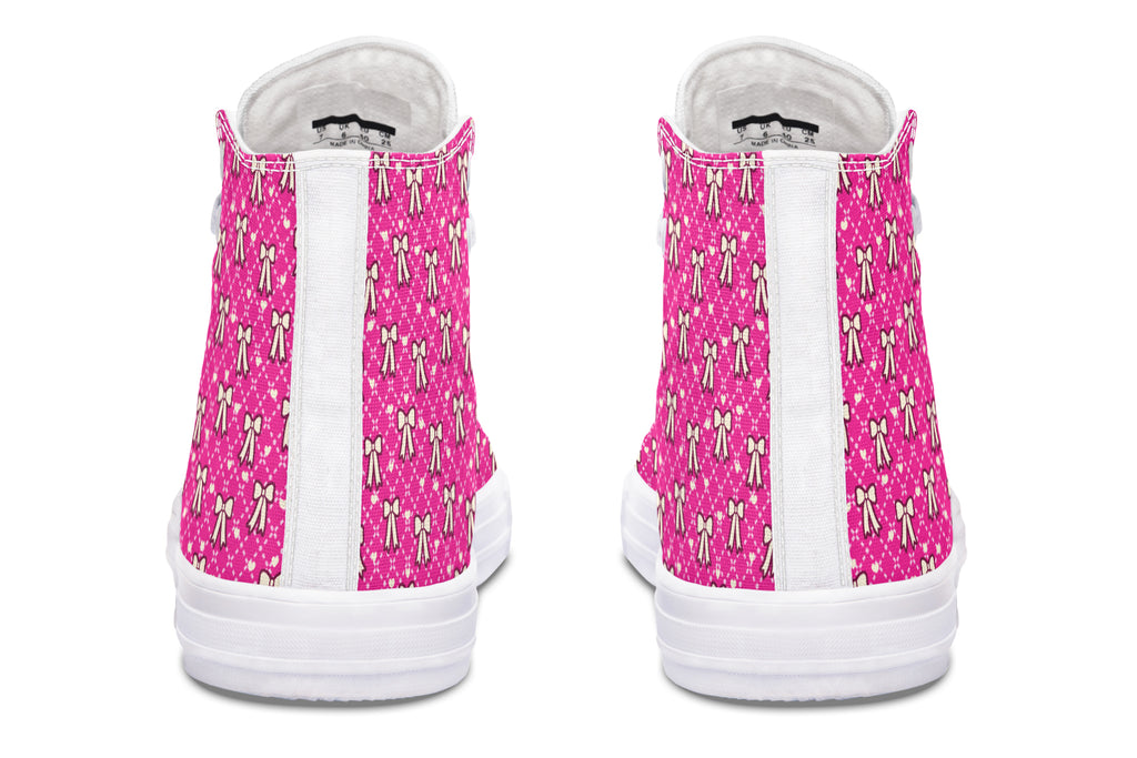 Cream Bows on Hot Pink