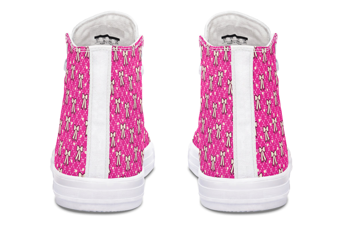 Cream Bows on Hot Pink