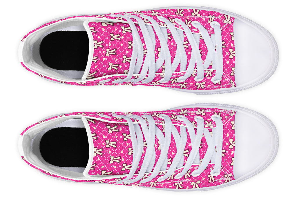 Cream Bows on Hot Pink