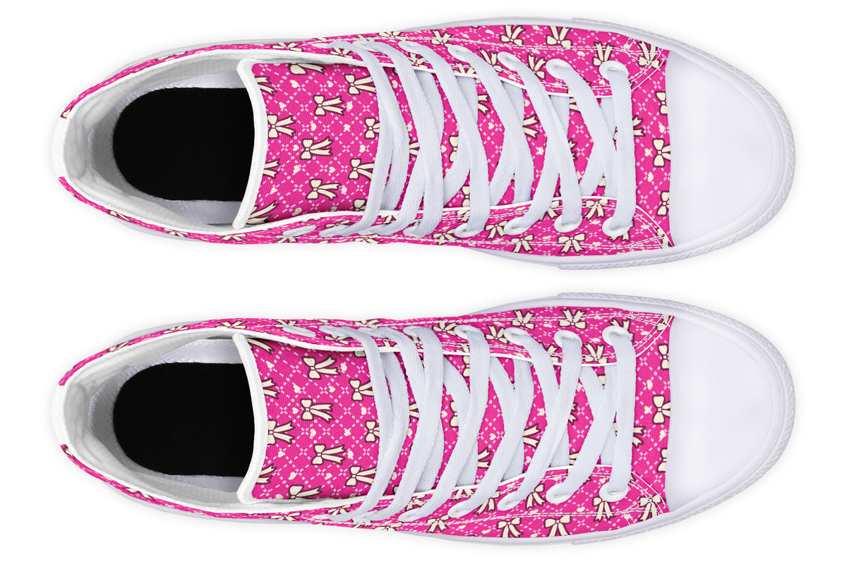 Cream Bows on Hot Pink