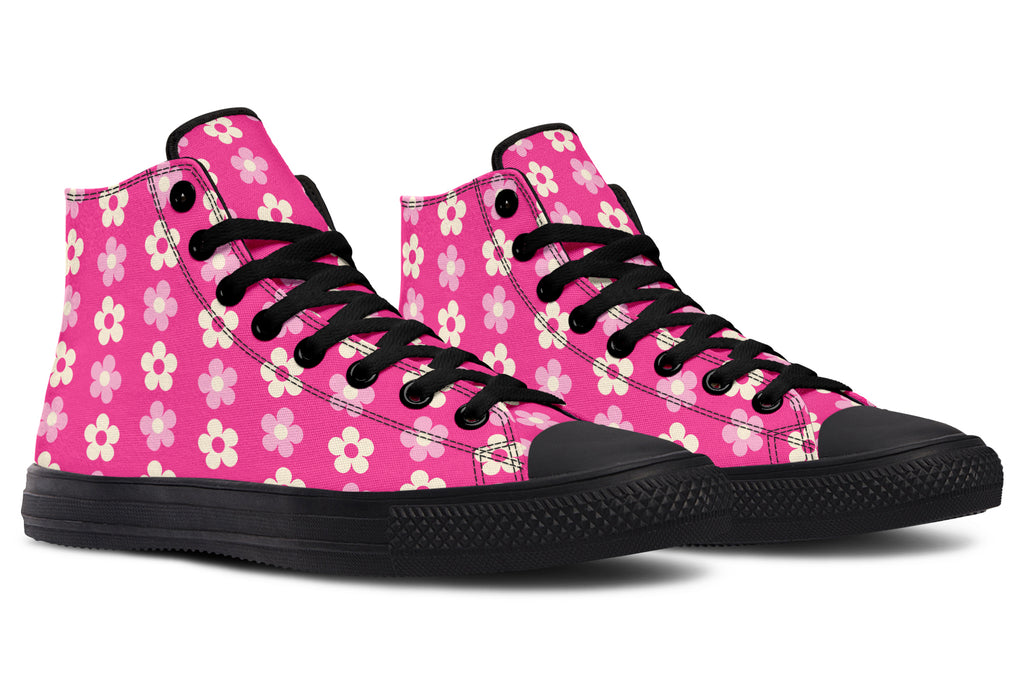 Cream Flowers on Hot Pink