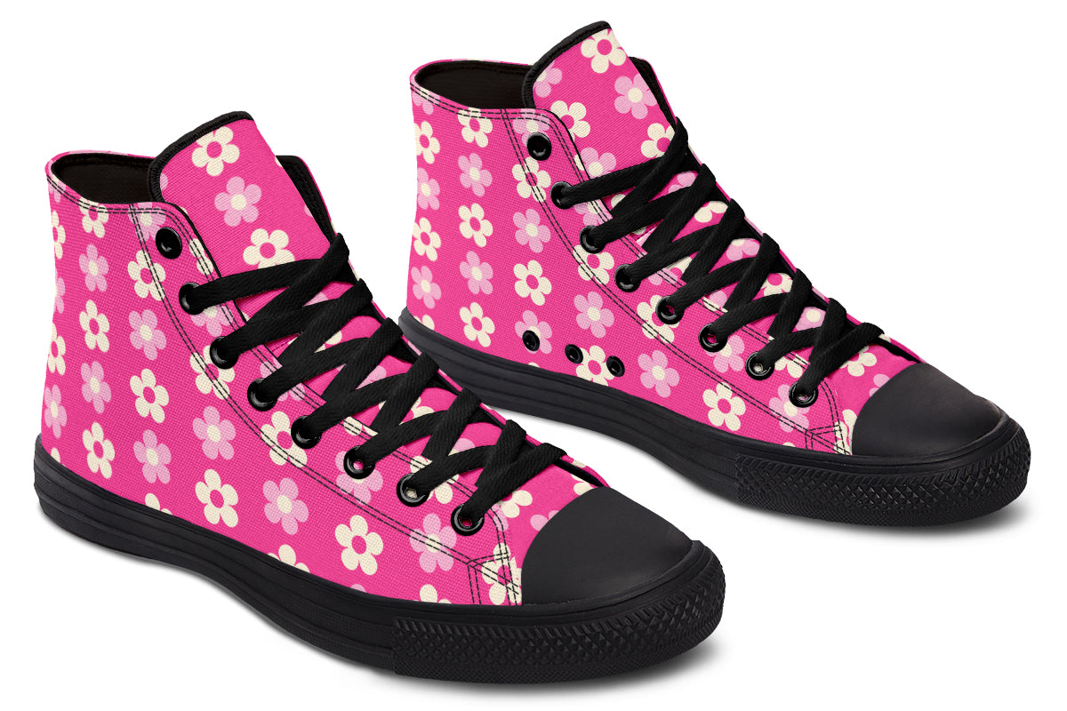 Cream Flowers on Hot Pink